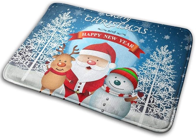 xinping Lächelnder Weihnachtsmann und Schneemann-Badematte Memory Foam