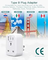 Addtam UK to US Plug Adapter 4 in 1 with 1 USB & 2 USB-C Ports Type B view 6