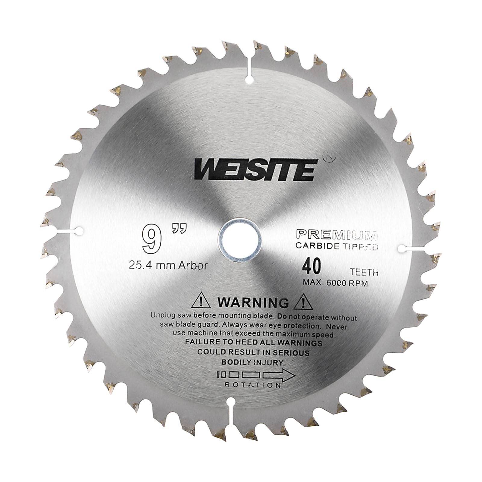 CoCud Circular Saw Blade, 9" Outer Dia 40 Teeth 3/4" Arbor, Wood Tungsten Carbide Tipped () Slitting Saw - (Applications: for Wood Cutting)