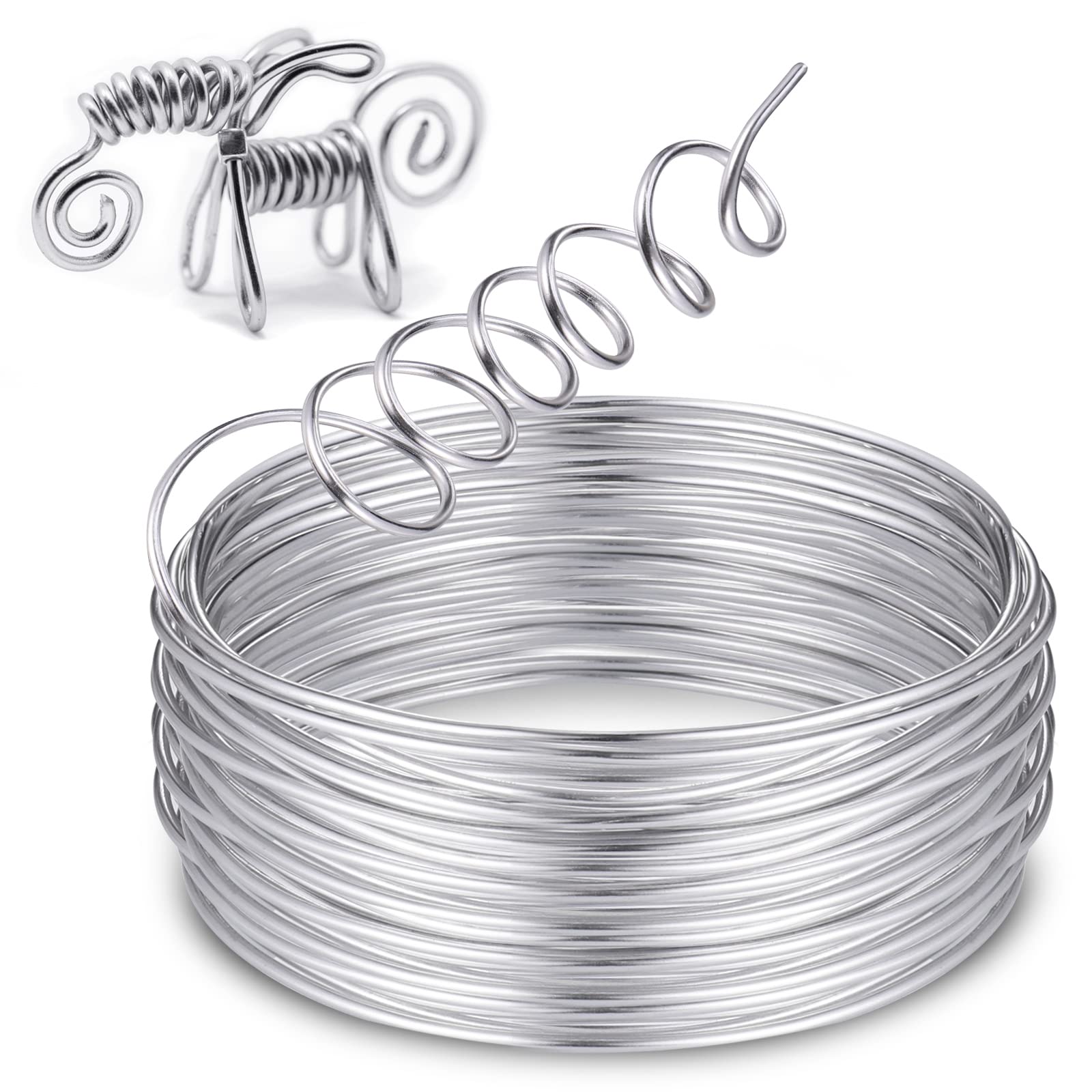 Zocipro Aluminum Craft Wire 9 Gauge, 33 Feet 3mm Thick Bendable Sculpting Flexible Wire for Bike Modelling, Skeleton, Floral Making, Jewelry Making, Weaving and Wrapping