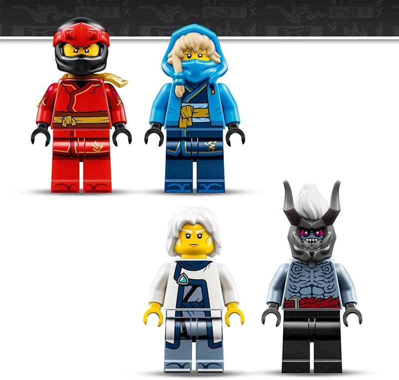 Ninjago Battle at the Dragon's Sword – Figuras de Dragão & Mech – 4 Minifiguras de Katana de Brincar – Decoração do Quarto – Presente para Idades 9+ & Ventiladores – 71871