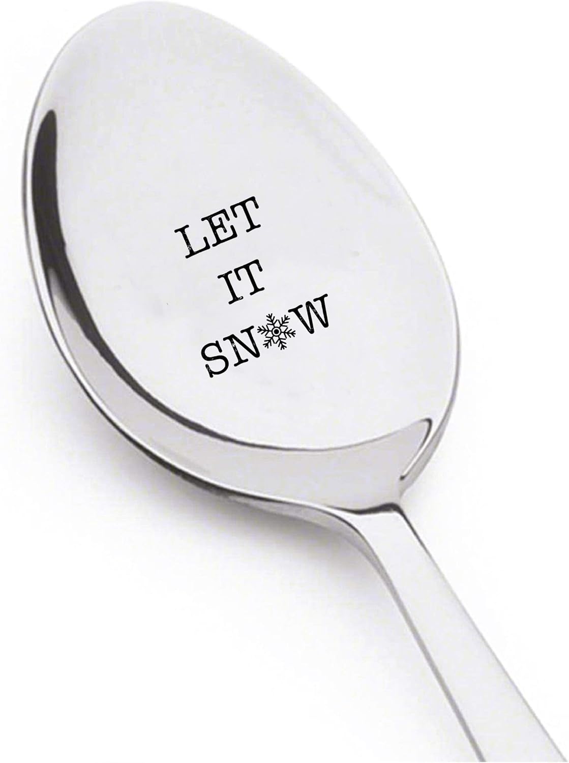 best unique gifts for him on Amazon Com Let It Snow Spoon Unique Gifts For Him Or Her Best Friends Valentine Loved Ones Coffee Lover On Birthday Wedding Anniversary Christmas And Special Occasion Engraved Stainless Steel Spoon Kitchen
