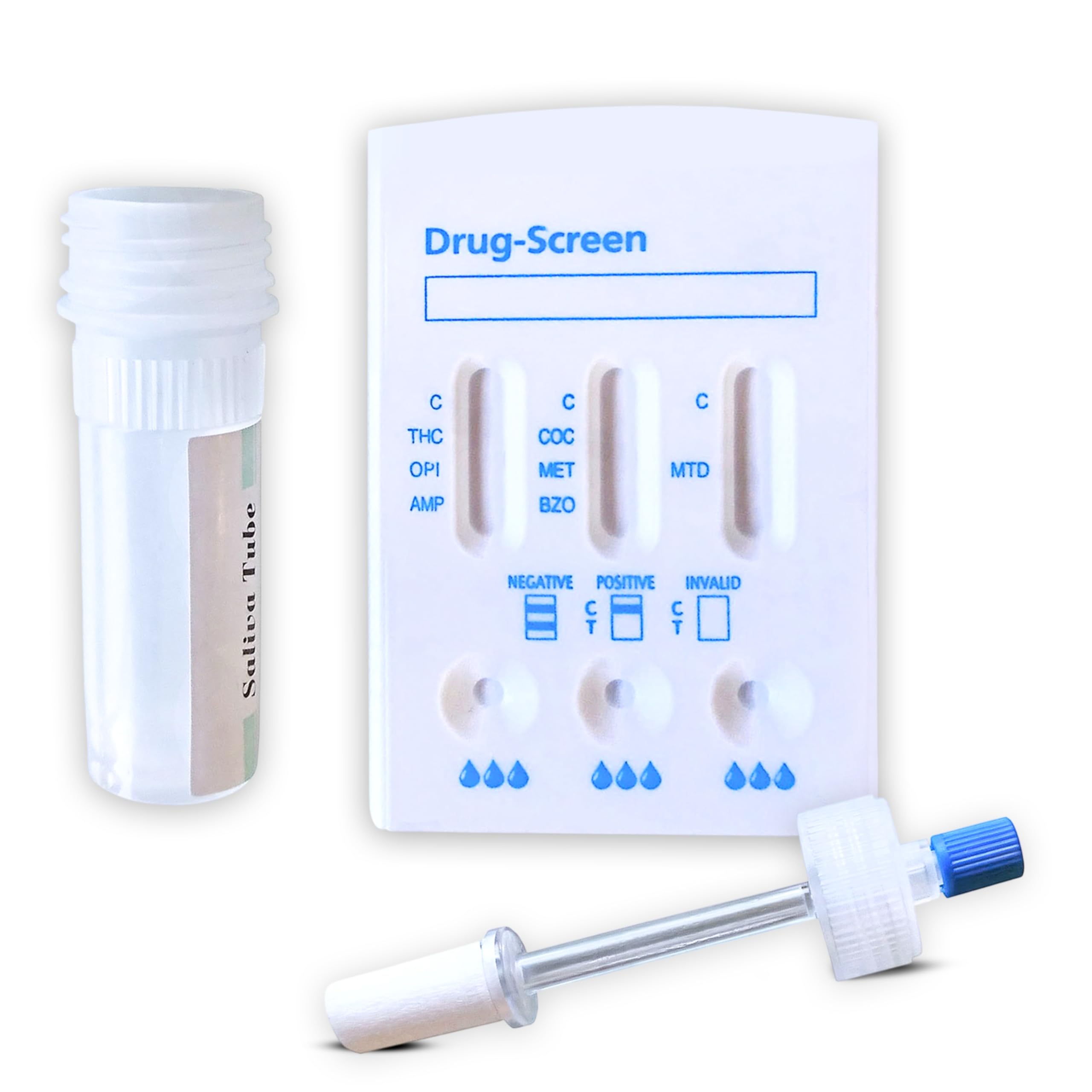 2 x Saliva Drug Test - Testing Kit - 7 Drugs Tested - Cannabis, Cocaine, Amphetamine, Methamphetamine, Benzodiazepine, Methadone & Opiates