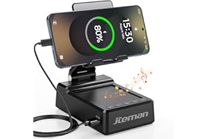 JTEMAN Gifts for Men and Women, Adjustable Mobile Phone Stand with Bluetooth Speaker and Charging Function, Cool Tech Gadgets
