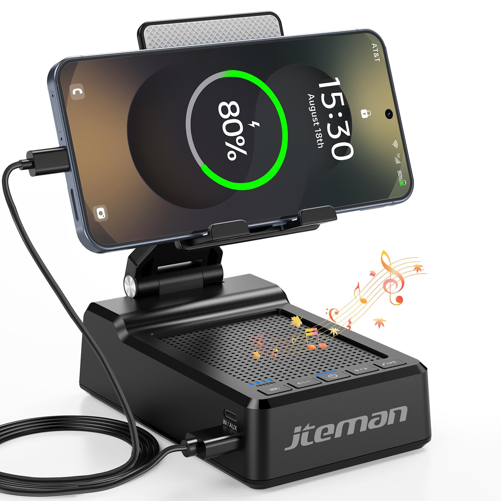 Photo 1 of JTEMAN Gifts for Men Women,Adjustable Cell Phone Stand with Bluetooth Speaker and Charging Function,Cool Tech Gadgets Gift Idea for Dad Mom Birthday