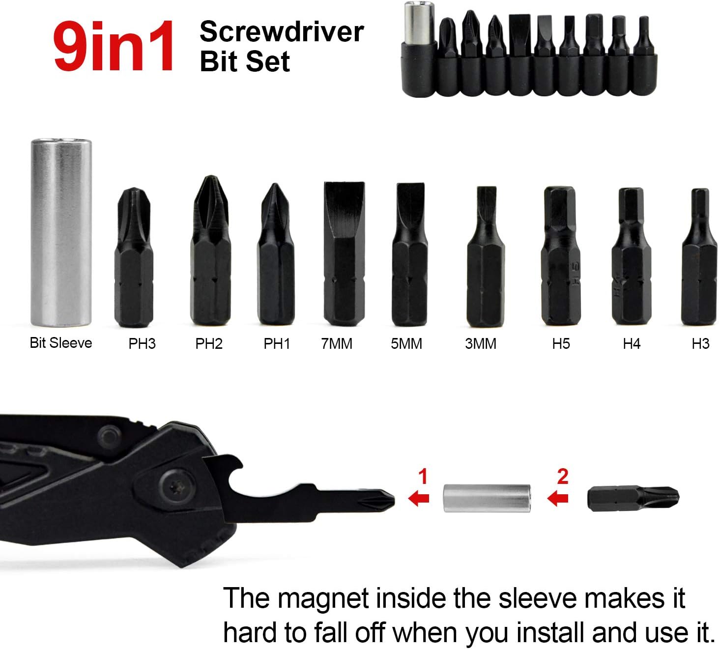 19-in-1 Multitool Folding Pliers Outdoor Survival Portable Stainless Steel Multifunctional Tools Set with Flint, Screwdriver, Saw, File Ideal Christmas Gifts for Men: Home Improvement