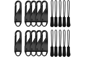 10 Pcs Metal Zipper Pulls and Tags - Replacement for Suitcases, Coat, Boots, Jacket, Backpacks, Clothes, Pants