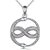 HKPATOP Snake Necklace 925 Sterling Silver Snakes Pendant for Women Men Jewelry Gifts for Snake Lovers