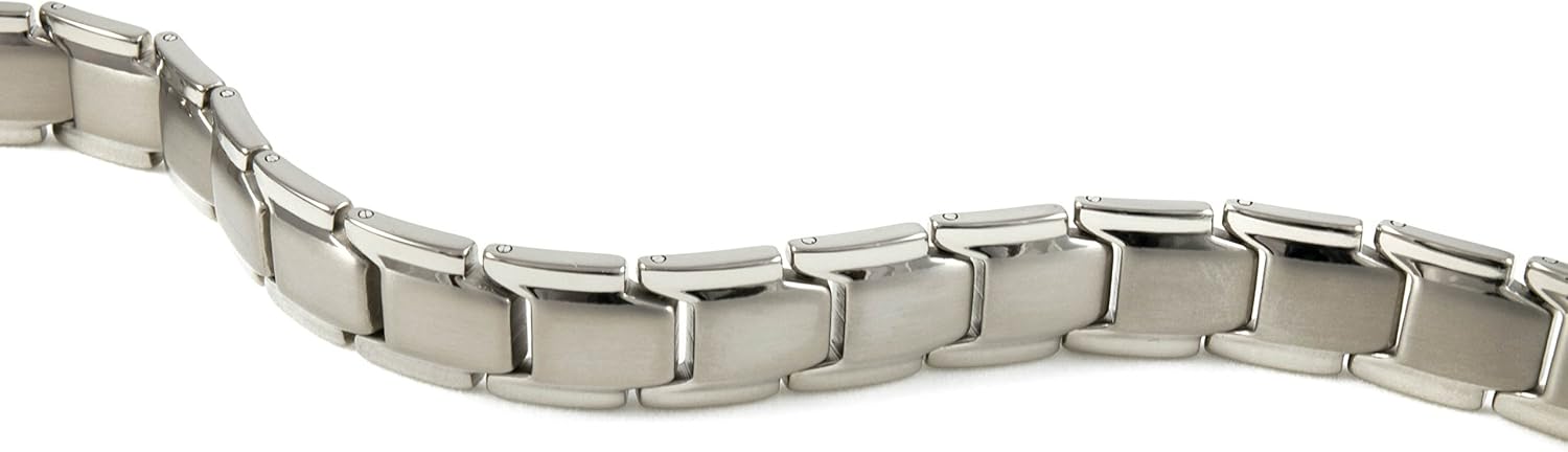 Elegant Titanium Magnetic Therapy Bracelet Pain Relief for Arthritis and Carpal Tunnel (Silver): Health & Personal Care
