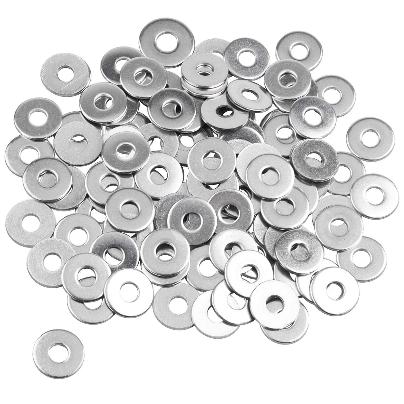 Caianwin M5 Washers 100Pcs, M5 x 15mm Penny Washers Stainless Steel Flat Washer for m5 Bolts Screws & Nuts