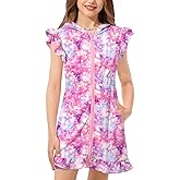 BesserBay Girls Swim Coverups Zip Up with Hood Swimsuit Cover Up Elastic Waist Quick Dry with Pockets 4-12 Years