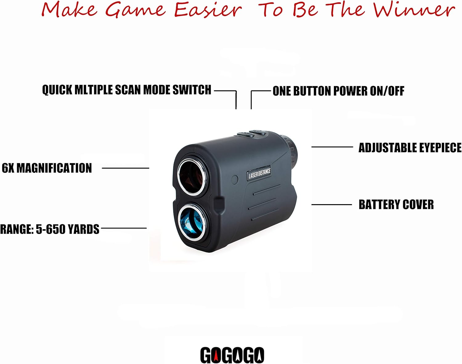 Gogogo Sport Laser Golf/Hunting Rangefinder, 6X Magnification Clear View 650/900 Yards Laser Range Finder, Accurate Scan, Slope Function, Pin-Seeker & Flag-Lock & Vibration, Easy-to-Use Range Finder : Sports & Outdoors