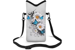 Txsniver Neoprene Phone Bag Adjustable Crossbody Strap Mobile Protection Case Hook and Loop Fastener Phone Bag, 4 X 8 Inch