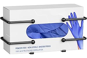 NIFFGAFF Glove Box Dispenser Wall Mount: Black Glove Holder Organizer for Disposable Glove Box & Tissue Box - Glove Organizer on Wall in Lab, Kitchen, Bathroom, Garage