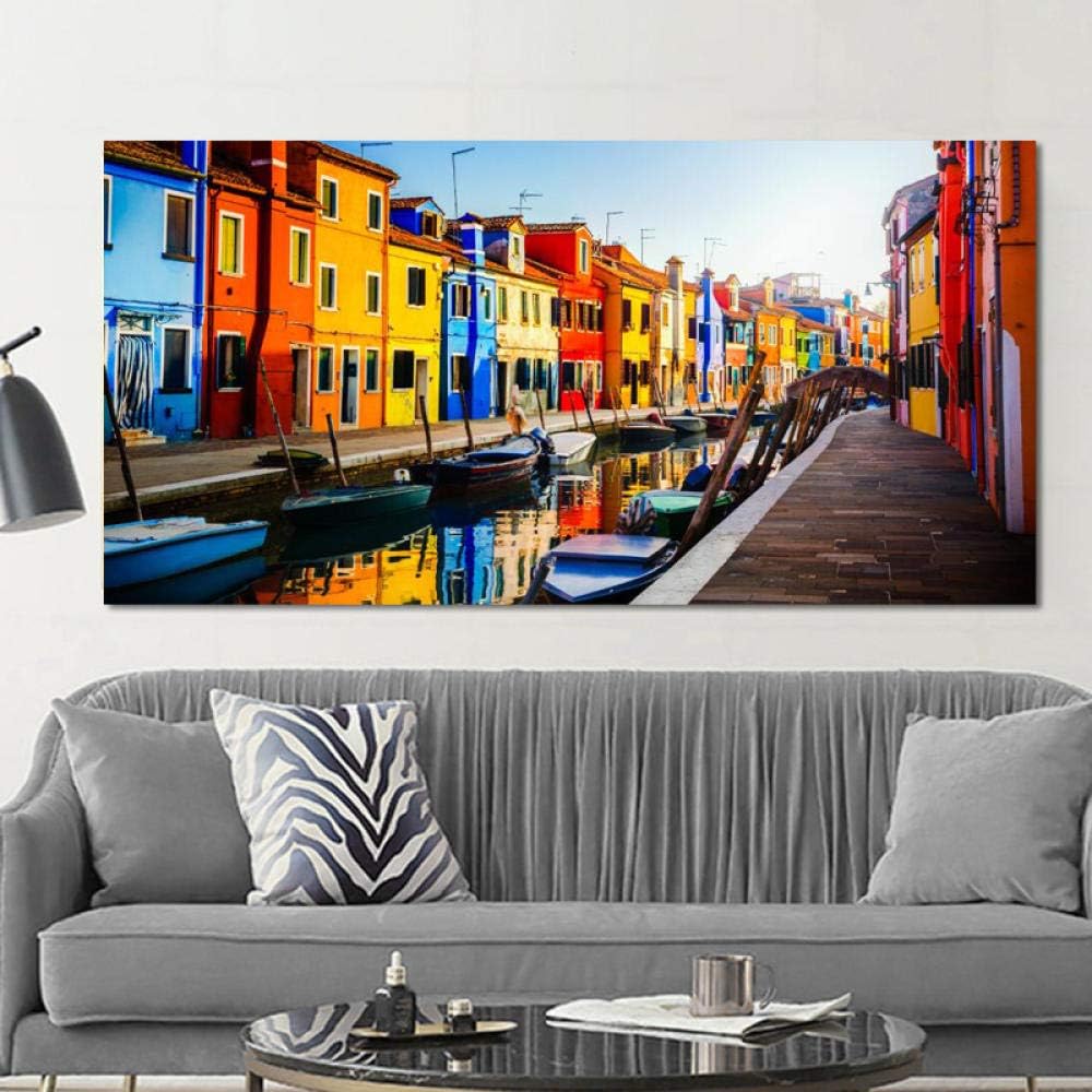 Yfyw Paisaje Urbano Barcos Carteles E Impresiones Arte De La Pared