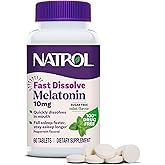 Natrol Melatonin 10 mg Fast Dissolve Tablets, Sugar-Free Peppermint, 60 Ct | Sleep Support for Adults, for Occasional Sleeplessness, No Water Needed, 100% Drug-Free, Non-Habit Forming