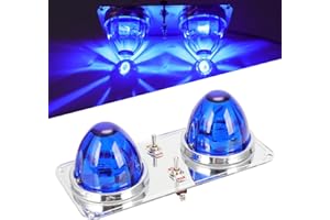 motoparty Blue LED Watermelon Lights with Dome Light Plate, Compatible with Peterbilt 379 389