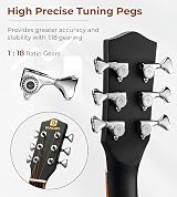 Vangoa 4/4 Acoustic Guitar Beginner Set Full Size Cutaway 41 inches Kit view 4