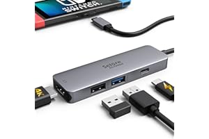 SELORE&S-GLOBAL Switch HDMI Adapter Hub Dock, USB C to HDMI Multiport Hub 4K HDMI Display, USB 3.0, USB 2.0 and PD Charging Compatible with Nintendo Switch, MacBook Pro/Air, iPad Pro, Samsung Dex, Galaxy S20/S10