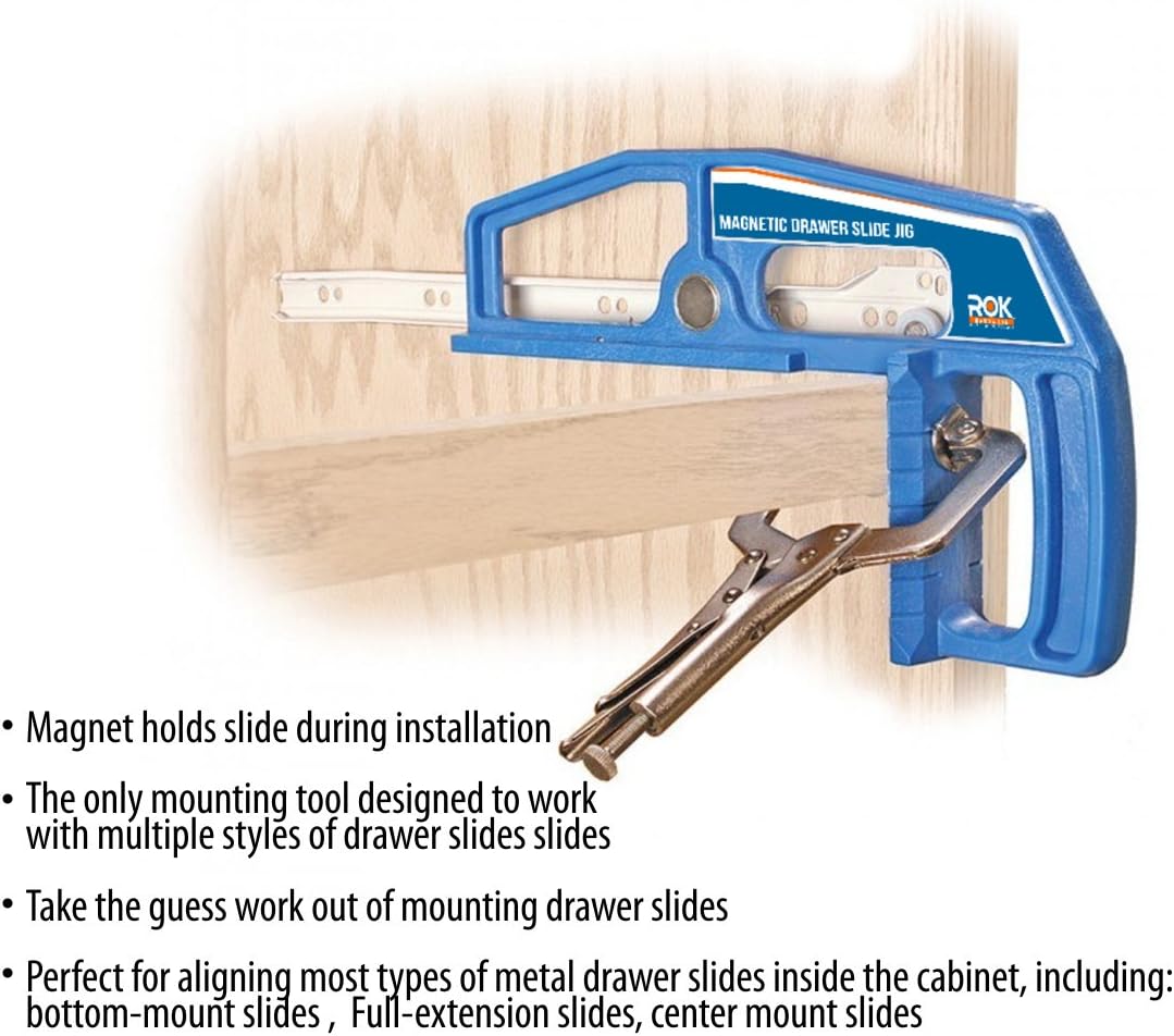 Rok Hardware Magnetic Drawer Slide Mounting Kit Includes Tool And