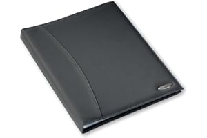 Rexel Soft Touch A4 Display and Presentation Folder Book, Smooth Leather, 24 Pockets - Black,Medium