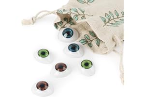 Vollence 3 Pair of 3 Colors Oval Flat Hollow Plastic Eyes Puppet Doll Bear Craft Eyes Eyeballs Mask Making DIY Supplies for Porcelain or Reborn Dolls Stuffed Animal Toys Troll Scary Eyes