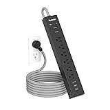 PLUGTUL Surge Protector Power Strip - Flat