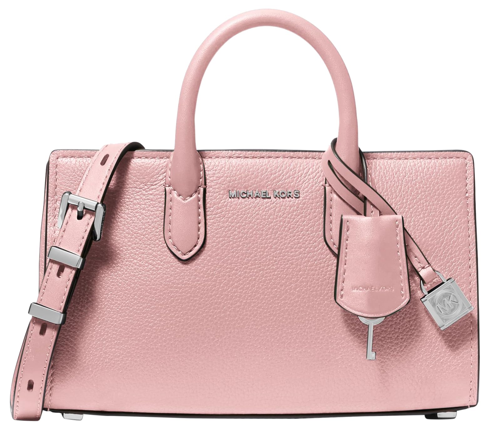 Michael Kors Scarlett Extra-Small Crossbody Bag, Silver-Tone Hardware/Smokey Rose