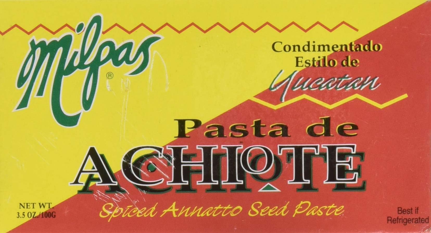 Milpas Pasta de Achiote Spiced Annatto Seed Paste, 3.5 Ounce