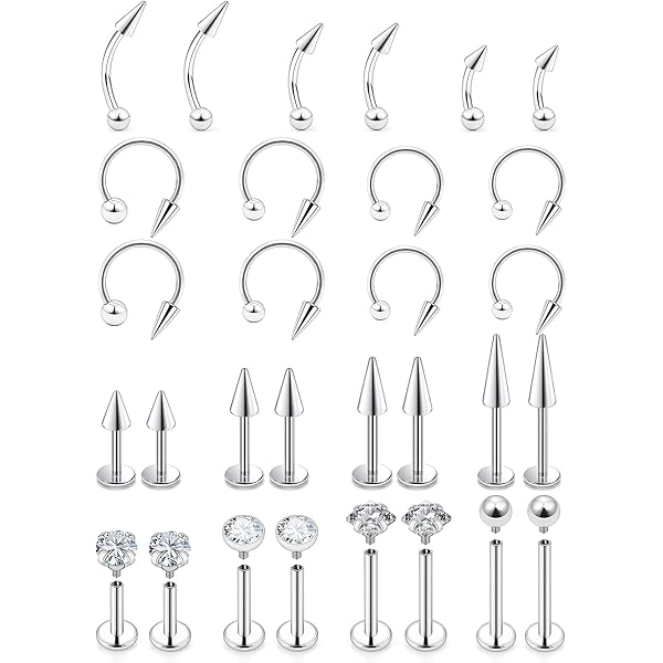 Amazon.com: Novelty Industrial Bar Surgical Steel Zircon 14g 38mm