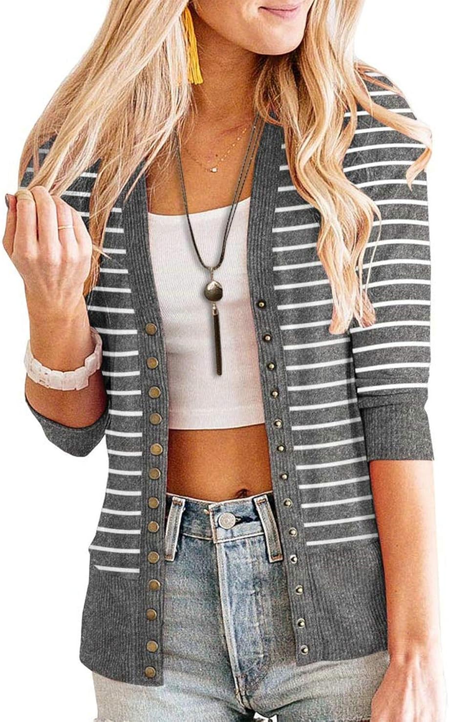 striped cardigan sweater