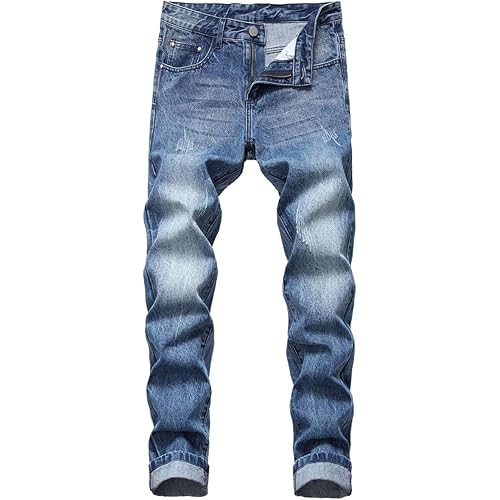QZH.DUAO Men's Camo Denim Jeans