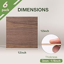 Rowood 6 Pack Walnut Plywood 1/8,12x12x1/8inch,3mm