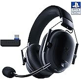 Razer BlackShark V2 Pro Wireless PlayStation Gaming Headset: 50mm Drivers - Super Wideband Mic - Noise Isolating Earcups - For PS5, Nintendo Switch 2, PC, Mac - Bluetooth, USB-C - 70hr Battery – Black
