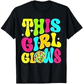 This Girl Glows Colorful Groovy for Kids Girls Women T-Shirt