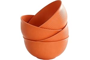 Unbreakable Wheat Straw Cereal Bowls Set of 4, 26 oz Large Lightweight Bowls, BPA Free Microwave & Dishwasher Safe Reusable D