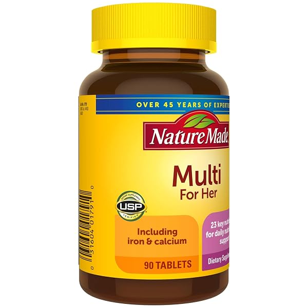 NATURE MADE MULTIVITAMIN FOR HER, DAILY NUTRITIONAL SUPPORT MULTIVITAMIN FOR WOMEN, NATURE MADE WOMENS VITAMINS & MINERALS, 90 TABLETS, 90 DAY SUPPLY