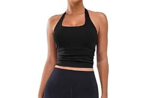 BMJL Womens Halter Built in Bra Workout Sports Tank Tops Summer Trendy Backless Going Out Clothing 2025