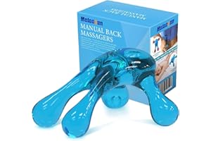 Melonsun Palm Massage Tool - Easier Grip Massage Handheld Tool, Four-Point Massage Tool, for Deep Tissue Pain Relief (Blue)
