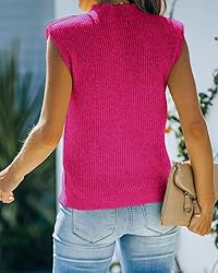 Amarmia Women's Mock Neck Knit Sweater Vest