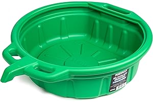 NEIKO 20761A Large Coolant/Oil Drain Pan, 4 Gallon (16L) Capacity, Antifreeze Green Plastic Anti Splash Oil Pan, Motor Oil Dr