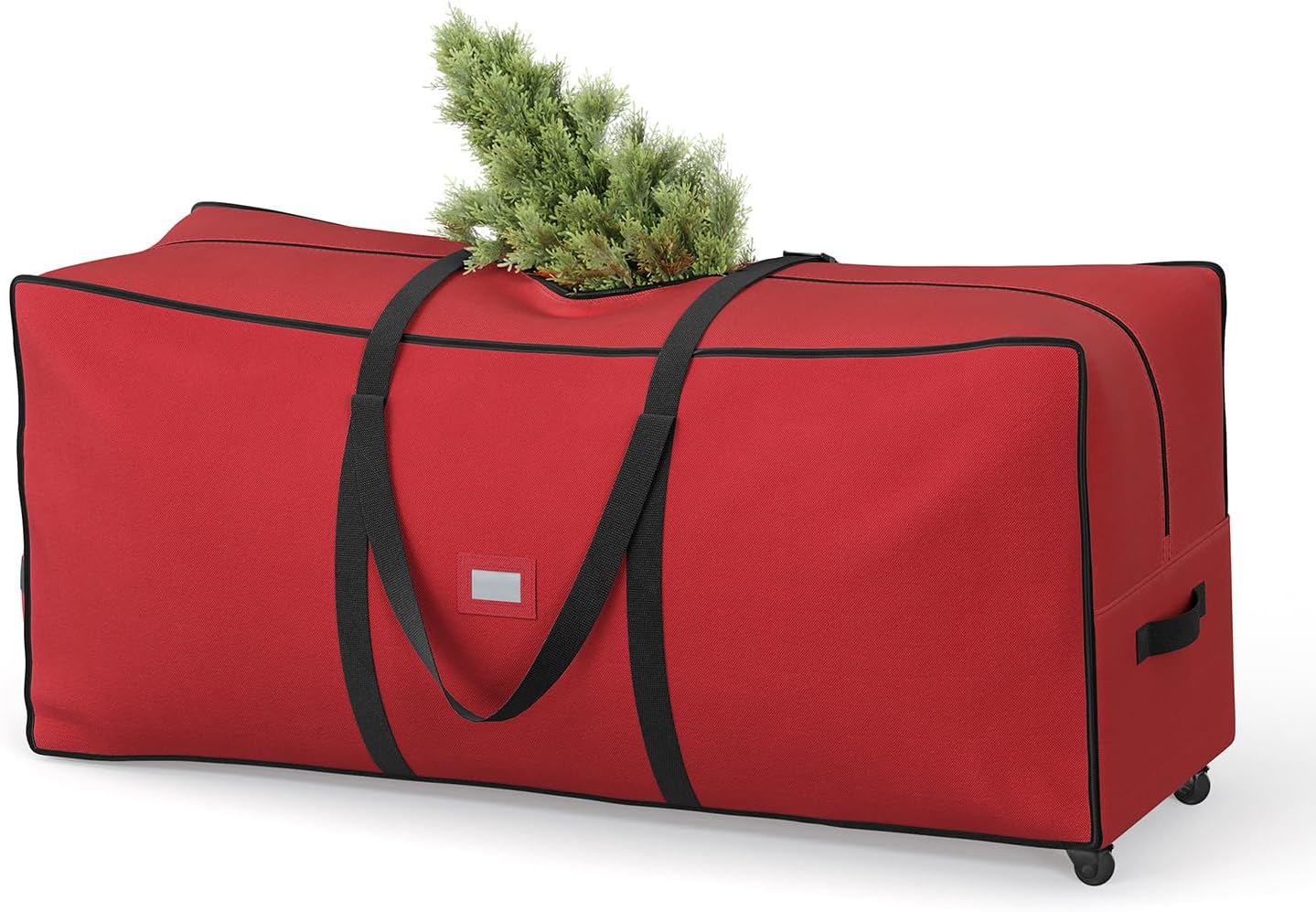 Holiday Décor Storage - SONGMICS Christmas Tree Storage Bag with 1.6-Inch Wheels, Rolling Storage Bag, up to 7.5 ft, For Disassembled Holiday Tree, Length-Adjustable Handles, 600D Oxford Fabric, Cherry Red URXS004R03