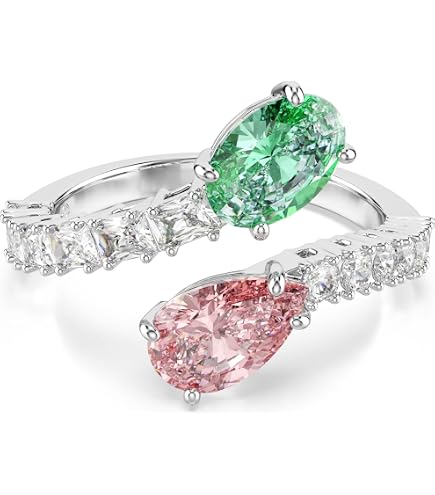 Amazon.com: Swarovski Gema Ring, Mixed Cuts, Multicolored, Rhodium