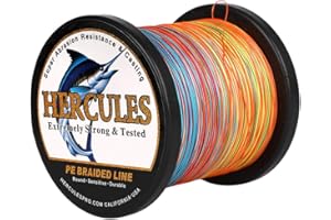 HERCULES Cost-Effective Super Cast 8 Strands Braided Fishing Line 10LB to 300LB Test for Salt-Water,109/328/547/1094 Yards(100M/300M/500M/1000M),Diam.#0.12MM-1.2MM,Hi-Grade Performance,Variety Colors
