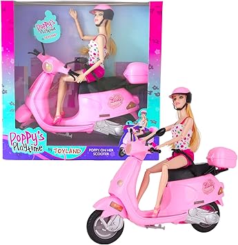 barbie pink passport scooter with doll and accessories