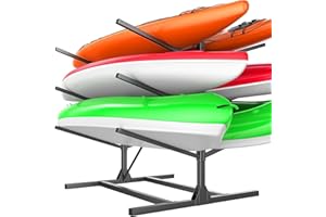 WALMANN Garage Kayak Rack, Heavy-Duty Metal Kayak Storage Rack 6-Tier Adjustable Freestanding Kayak Stand