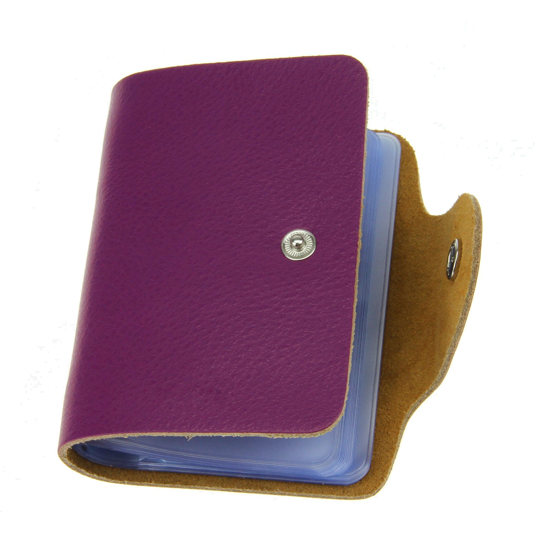 LY Liying Versatile Soft Premium Leather Wallets Credit Card Holder ID Business Case Purse(Unisex) for All (Purple)