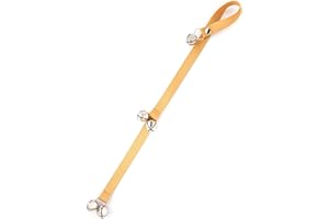 Mighty Paw Dog Doorbells - Tinkle Bell 2.0 - Potty Training Aid - Housetraining Tool for Dogs - Puppy Doorbell Potty Training - Hanging Bells - (Mustard Yellow - Polka Dots)