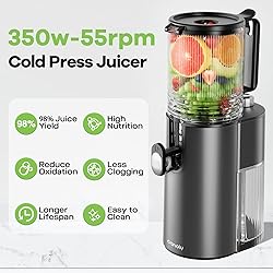 Cold Press Juicer, 5.82" Wide Feed Chute Juicers