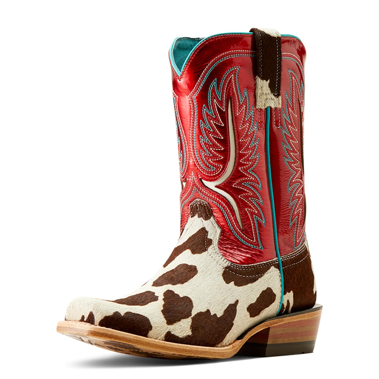 ARIAT Women’s Futurity Colt Western Boot, Ruby Red Patent/Cowtown Hair On, 8